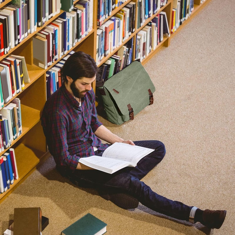 Mactso Canvas Messenger Bag for Men Women,Travel Satchel Shoulder bag 15.6 Inch Laptop Bag briefcase Business - Image 5